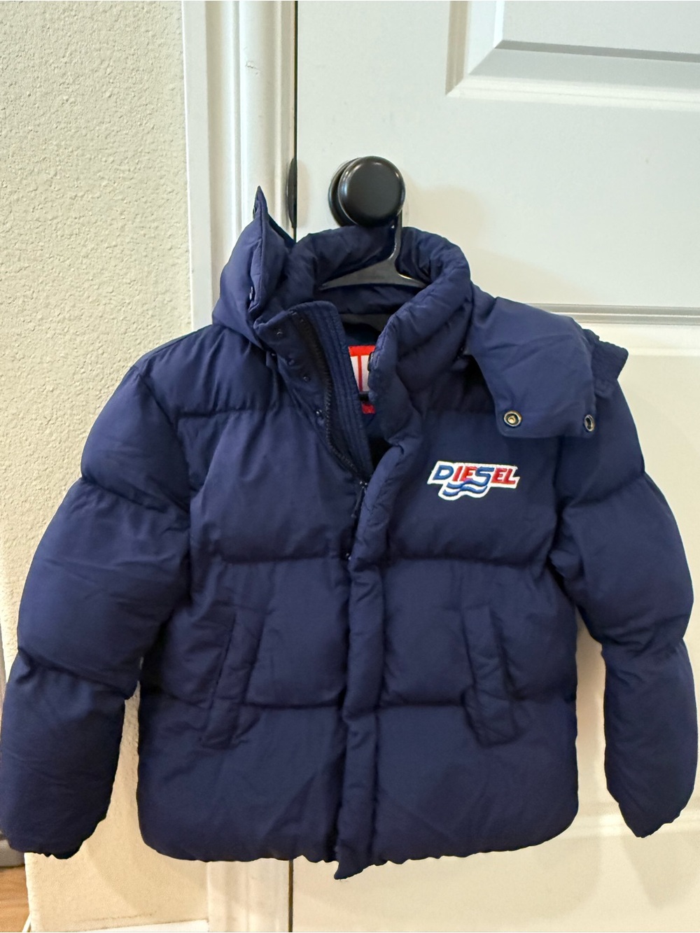Diesel Navy Blue Kids Puffer Jacket with Logo